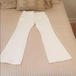 White Cotton Twill Flared Pant